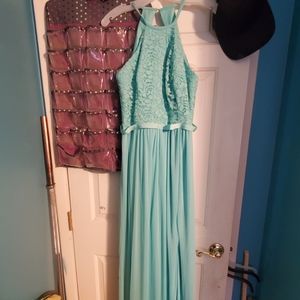 Spa color bridesmaid  dress from David's bridal